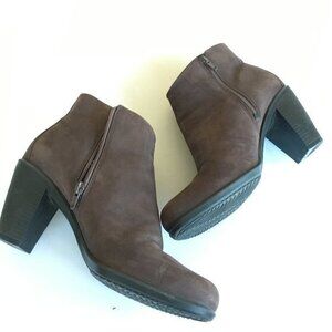 ECCO Leather‎ Zipped Heeled Booties Ankle Boots Size 41 US Size 10-10.5